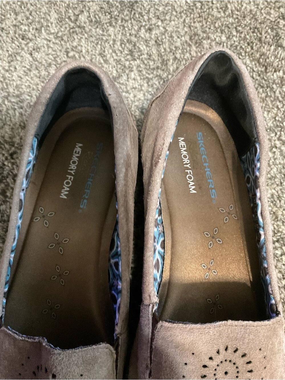 Skechers Taupe Faux Suede Slip-On Walking Loafers Size 11 - Picture 6 of 9